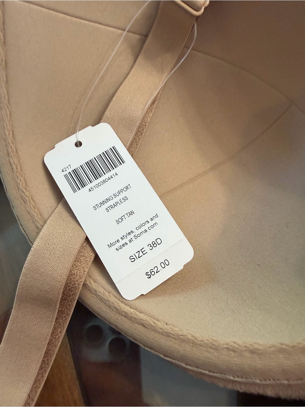 Soma Strapless Support Bra in Soft Tan